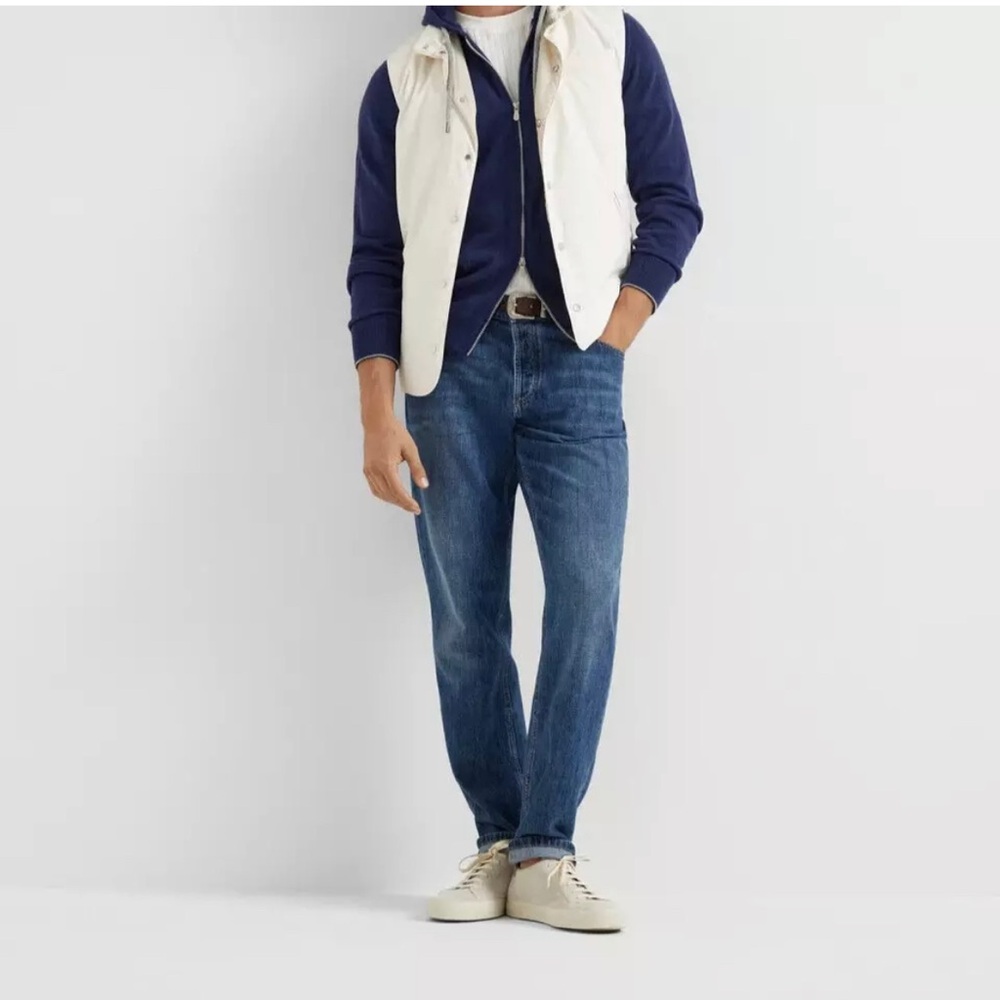 Brunello Cucinelli Blue Straight Men Jeans